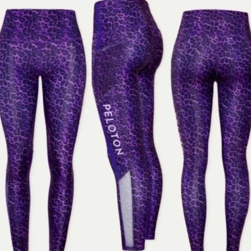 Peloton Sundays With Love Vibrant Purple Animal Print Leggings